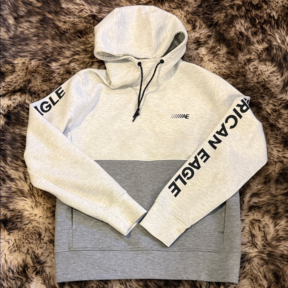American Eagle Outfitters Two-Tone Gray Hoodie
